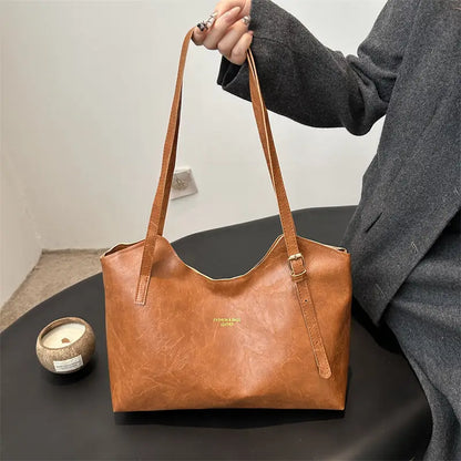 Women's Retro Tote Bag Large Capacity Brown