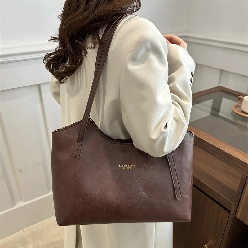Women's Retro Tote Bag Large Capacity Brown